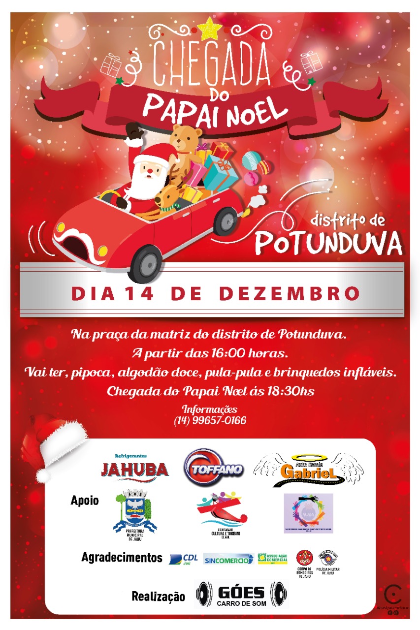 Natal 2019: chegada do Papai Noel no Distrito de Potunduva