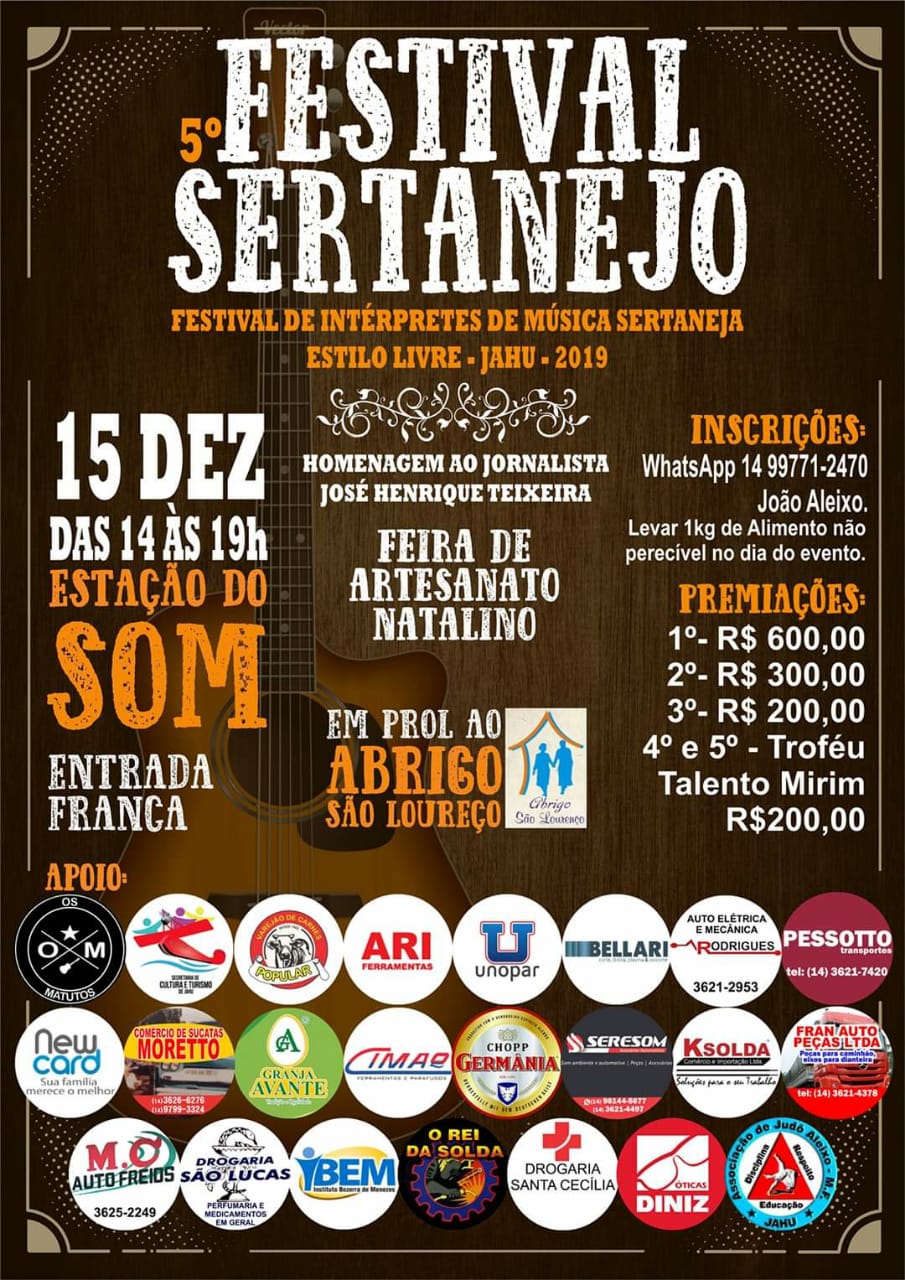 5º Festival da Música Sertaneja ocorre nesse domingo