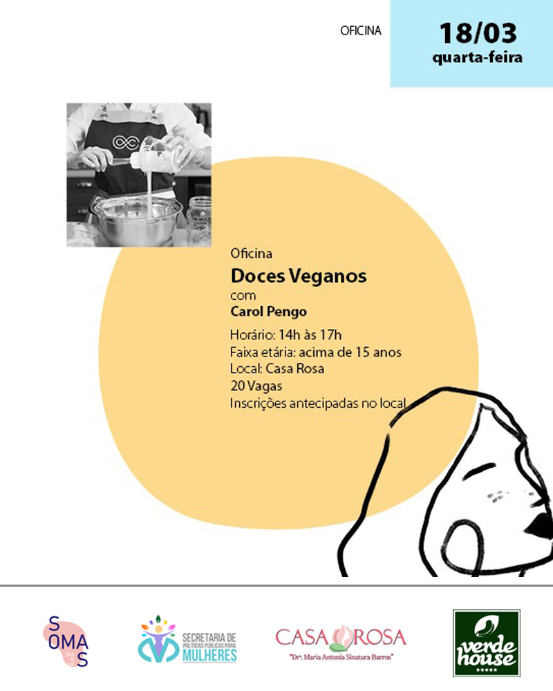 Secretaria de Políticas Públicas para Mulheres convida para oficina “Doces Veganos”