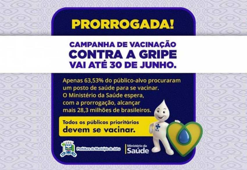 Campanha Nacional de Vacinação contra a gripe: prorrogação até 30 de junho