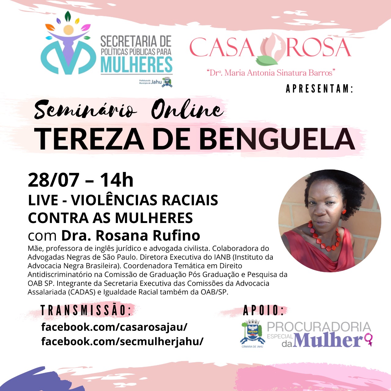Programação do Seminário Online “Tereza de Benguela” tem alteração