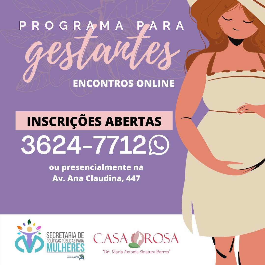 Secretaria de Políticas Públicas Para Mulheres e Casa Rosa abrem inscrições para o Programa de Gestantes