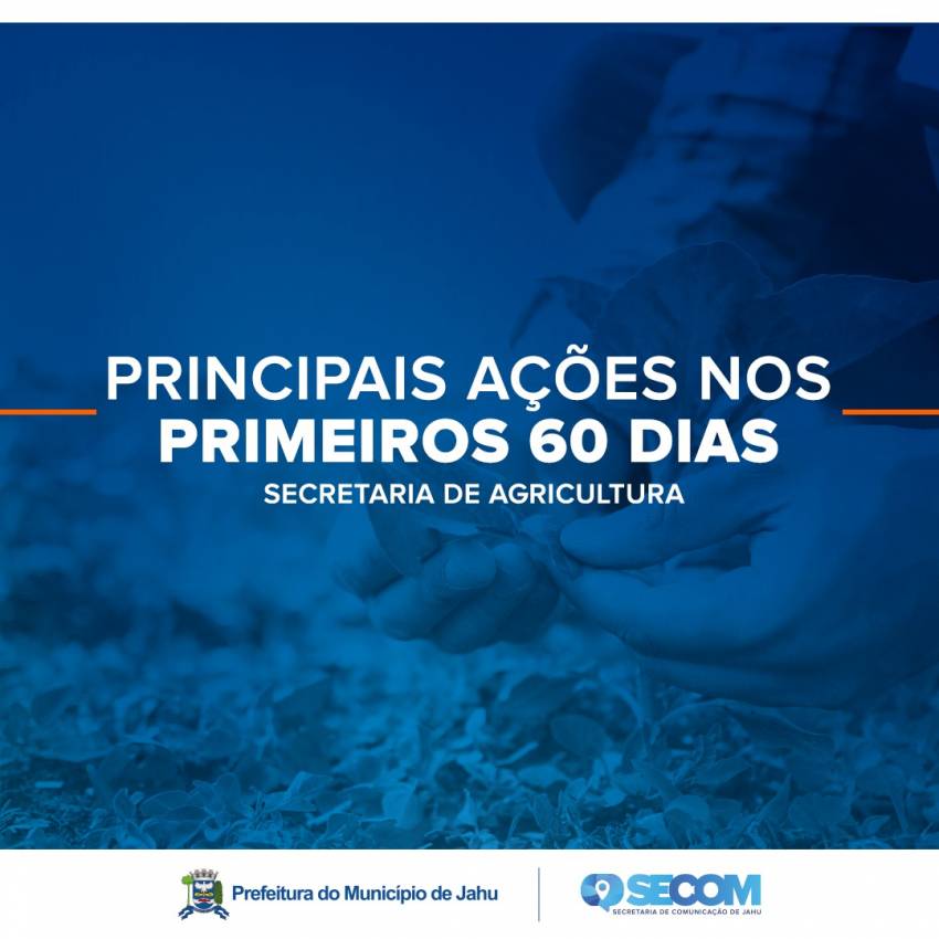 AGRICULTURA – PRINCIPAIS AÇÕES EM 60 DIAS DE TRABALHO