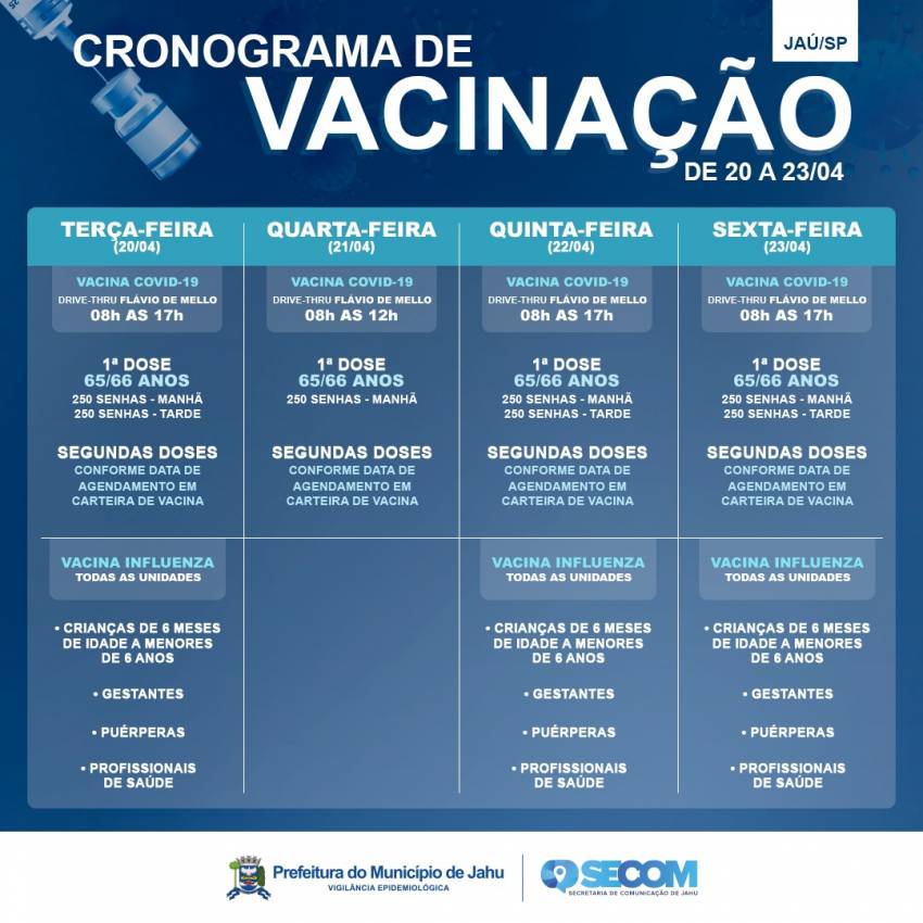 SECRETARIA VACINA PESSOAS DE 65 E 66 ANOS