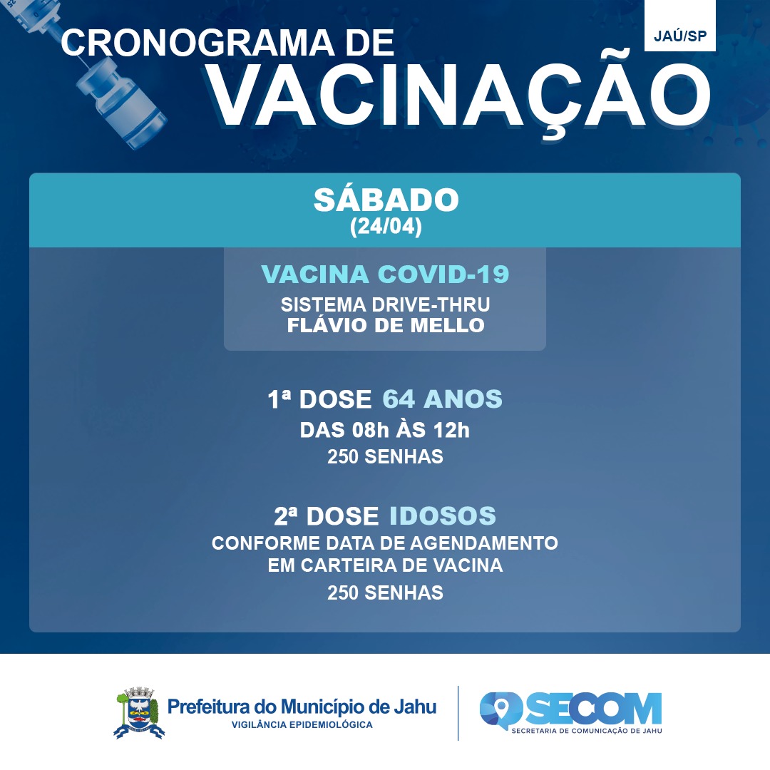COMEÇA VACINAÇÃO PARA 64 ANOS