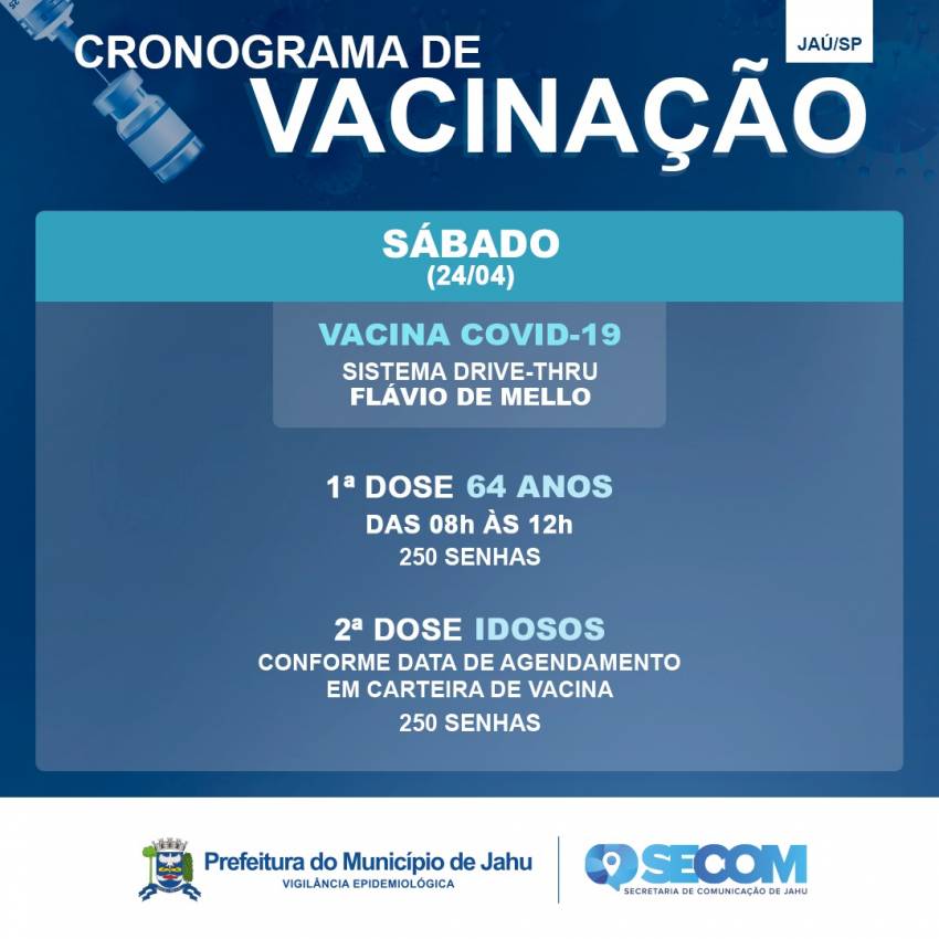 COMEÇA VACINAÇÃO PARA 64 ANOS
