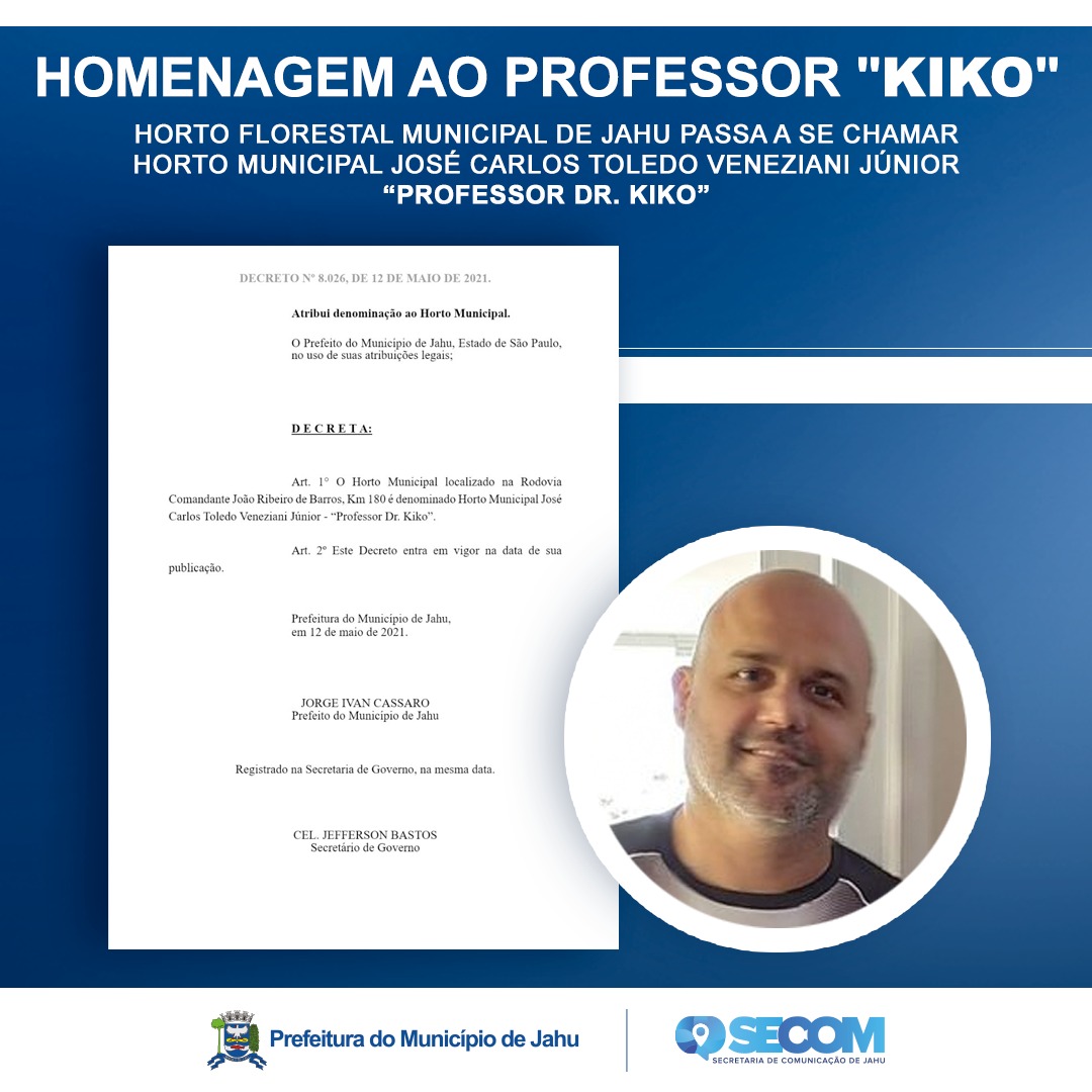 HORTO PASSA A TER NOME DE PROFESSOR JAUENSE