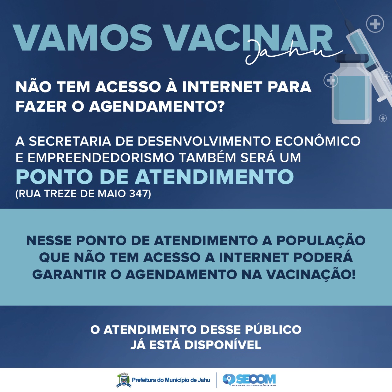 PREFEITURA ABRE NOVO PONTO DE CADASTRAMENTO PARA VACINAÇÃO