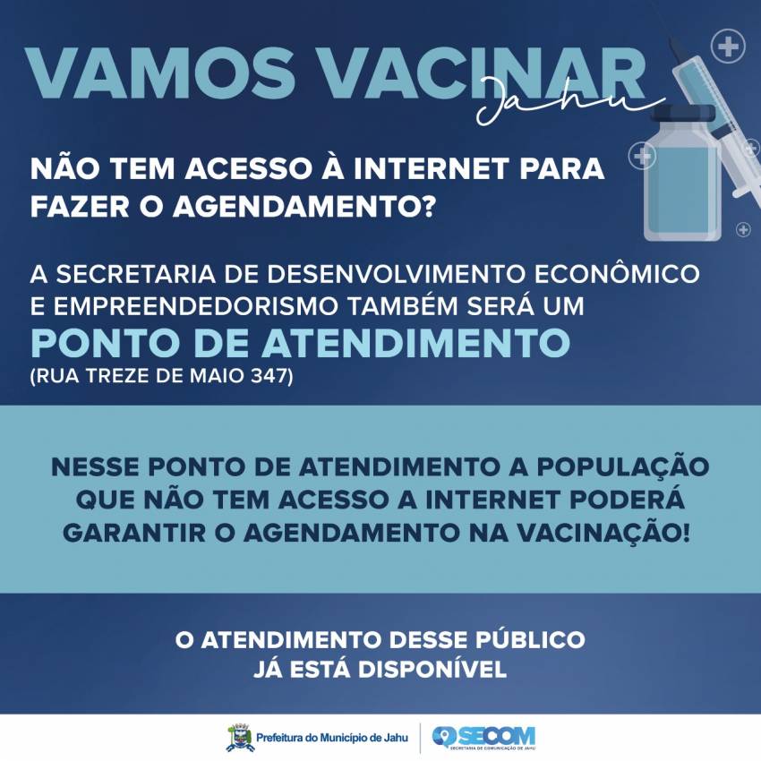 PREFEITURA ABRE NOVO PONTO DE CADASTRAMENTO PARA VACINAÇÃO