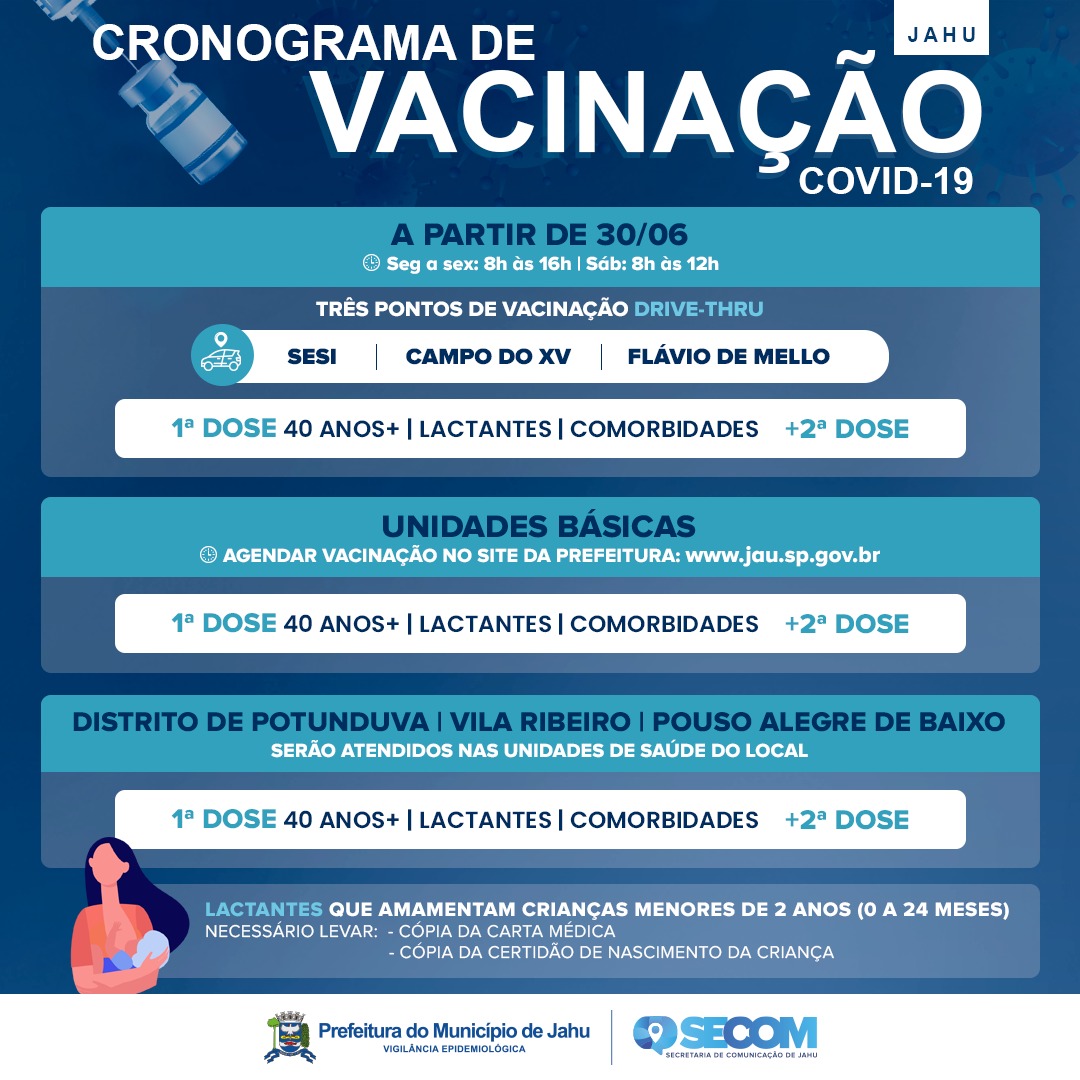 ADULTOS A PARTIR DE 40 ANOS COMEÇAM A SER VACINADOS