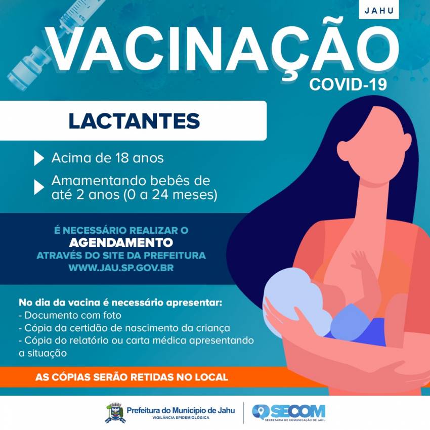VACINAÇÃO PARA LACTANTES CONTINUA