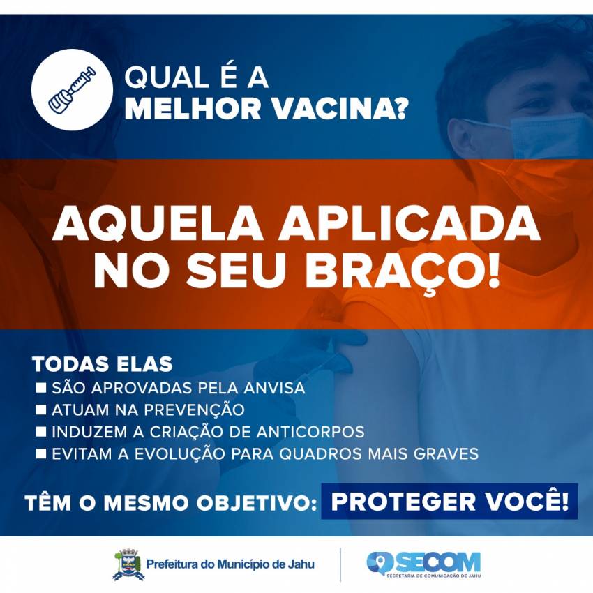 PREFEITURA REFORÇA QUE NÃO SE DEVE ESCOLHER A VACINA