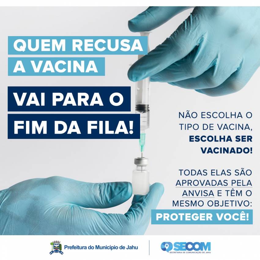 PREFEITURA ADOTA REGRAS PARA EVITAR 'ESCOLHA DE VACINA'