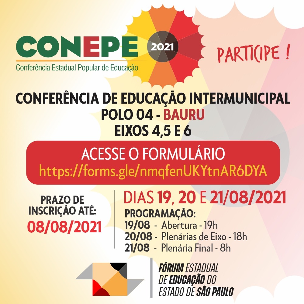ESTÃO ABERTAS INSCRIÇÕES PARA CONFERÊNCIA DE EDUCAÇÃO
