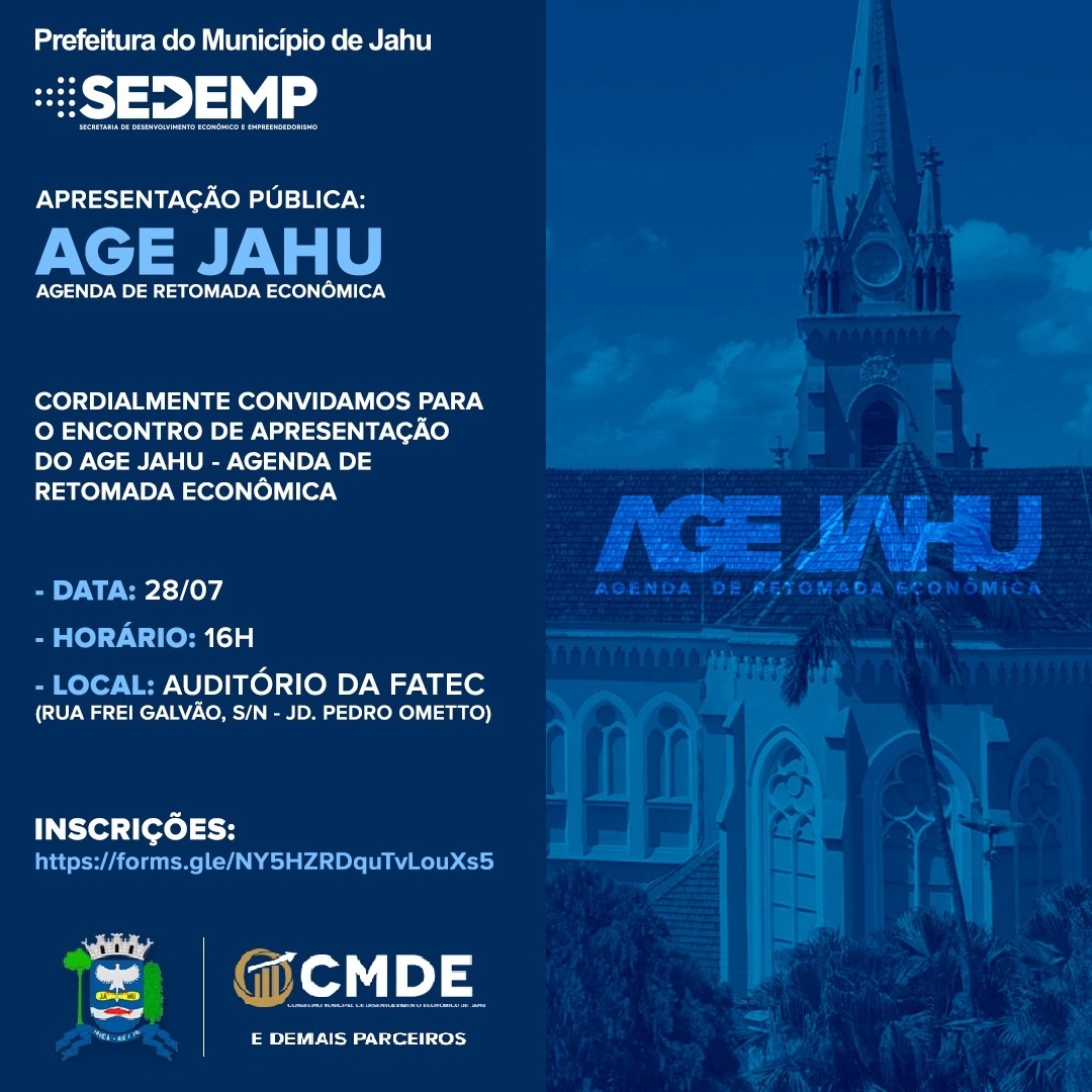 SECRETARIA CONVIDA PARA REUNIÃO PÚBLICA SOBRE AGENDA DE RETOMADA ECONÔMICA