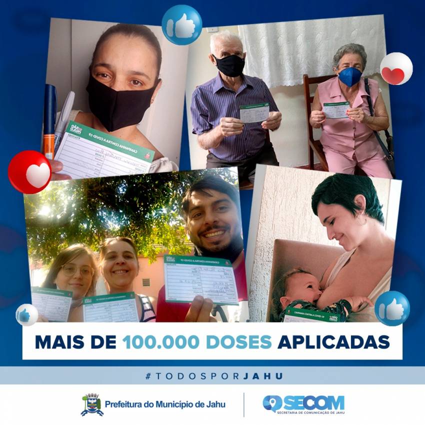 PREFEITURA SUPERA MARCA DE 100 MIL APLICAÇÕES DE DOSES DA VACINA CONTRA A COVID-19