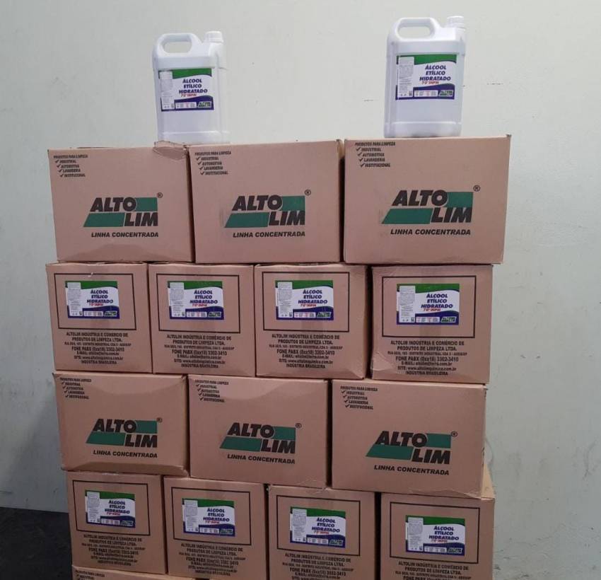 SAÚDE RECEBE DOAÇÃO DE ÁLCOOL 70%
